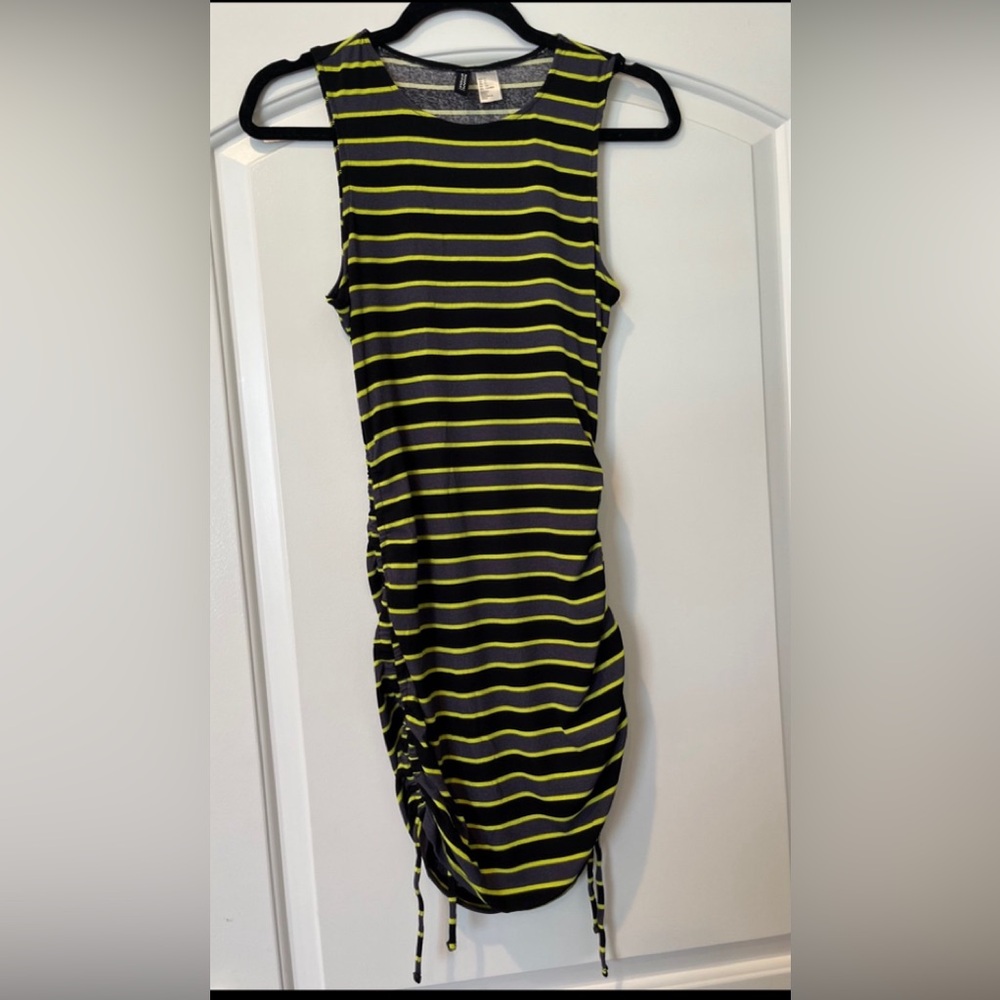 H&M ruched drawstring bodycon dress NWOT